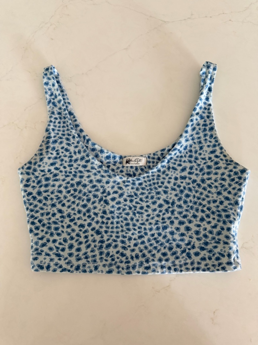 Brandy Melville Blue Cheetah Tank Top